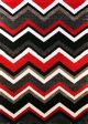 Bloom Chevron Red Black Plush Pile Rug