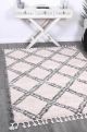 Marrakesh Leta Diamond Cream Grey Moroccan Rug