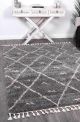 Marrakesh Mizzie Tribal Grey Cream Moroccan Rug