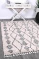 Marrakesh Zara Tribal Cream Grey Moroccan Rug