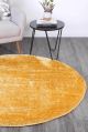 Oasis Soft Shag Round Rug  Mustard