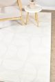 Mid-Century Sculpted Half-Moon Cream Rug