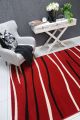 Emory Red Modern Abstract Stripes Rug