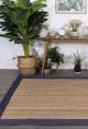 Faro Navy Border Jute Rug