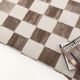 Luna Checkers Cream Brown Rug