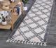 Marrakesh Leta Diamond Cream Grey Runner Moroccan Rug