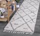Marrakesh Mizzie Tribal Cream Grey Runner Moroccan Rug