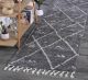 Marrakesh Mizzie Tribal Grey Cream Runner Moroccan Rug