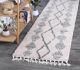 Marrakesh Zara Tribal Cream Grey Runner Moroccan Rug