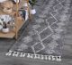 Marrakesh Zara Tribal Grey Cream Runner Moroccan Rug