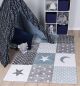 Poppins Blue Grey Stars & Hearts Rug