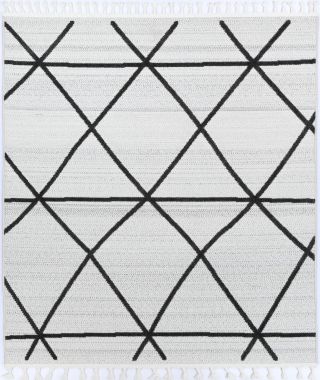 Opulence Cream Anthrasite Diamond Rug