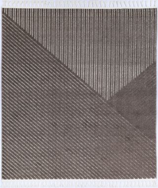 Opulence Cream Brown Geometric Striped Rug