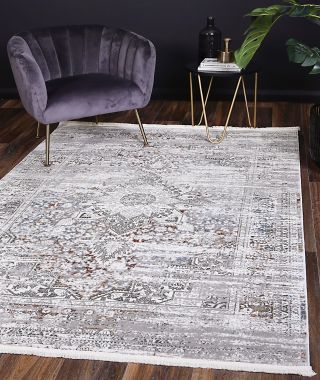 Cascade Medalion Grey Multi Rug