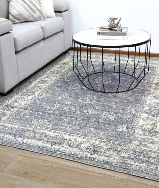 Casper Classic Border Transitional Design Grey Rug