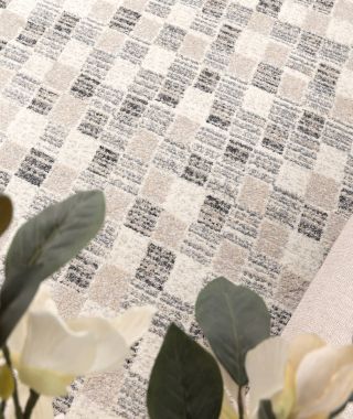 Aspen Grey Beige Checkered Rug