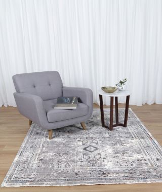 Timeless Haven Border Diamond Grey Multi Rug