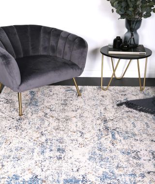 Anastasia Navy Blue Ikat Rug
