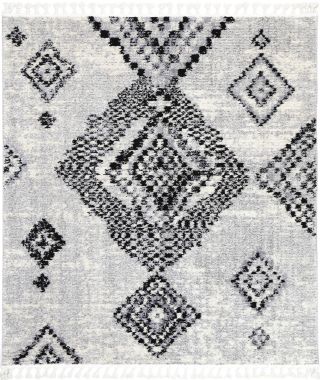 Cassandra Grey Boho Diamond Rug