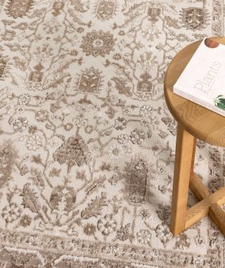 Nova Oriental Border Brown Rug