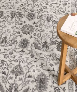 Nova Oriental Border Grey Rug